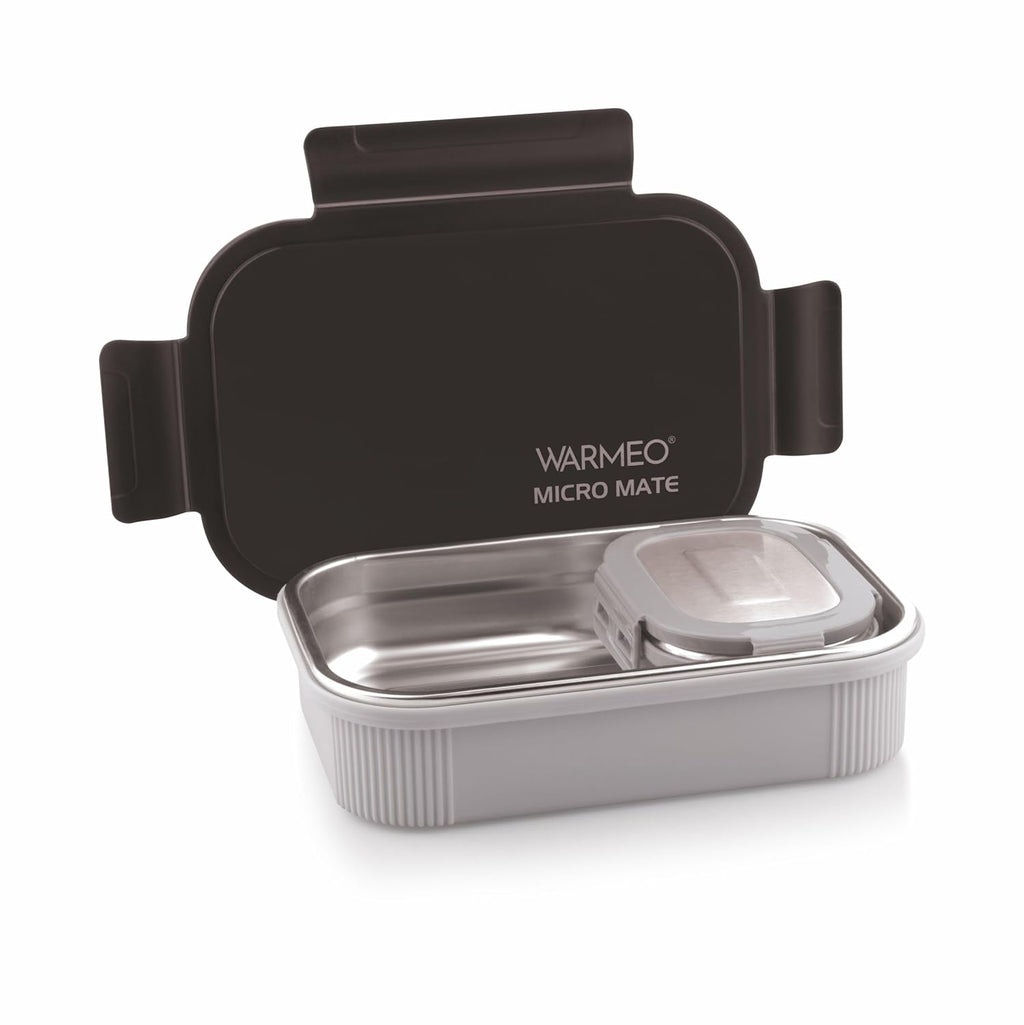 WARMEO MICROMATE Lunch Box (800ml+150 ml),Black