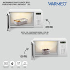 WARMEO MICROMATE Lunch Box (800ml+150 ml),Black