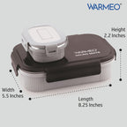 WARMEO MICROMATE Lunch Box (800ml+150 ml),Black