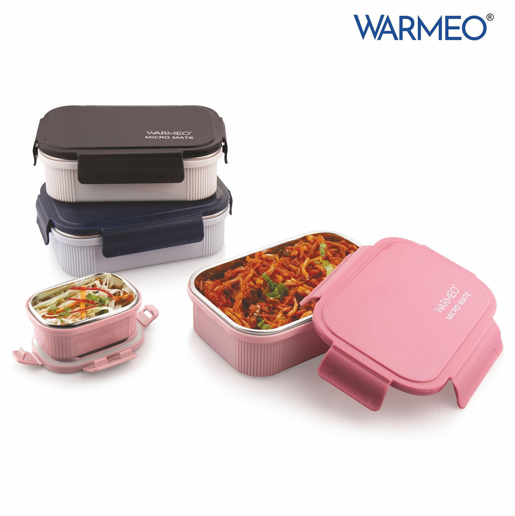 WARMEO MICROMATE Lunch Box (800ml+150 ml),Black