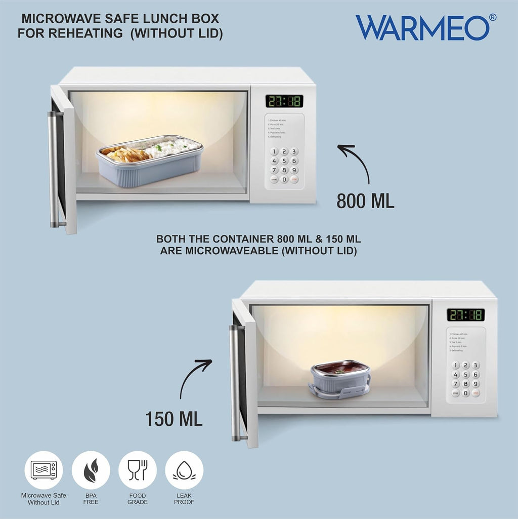 WARMEO MICROMATE Lunch Box (800ml+150 ml),Blue