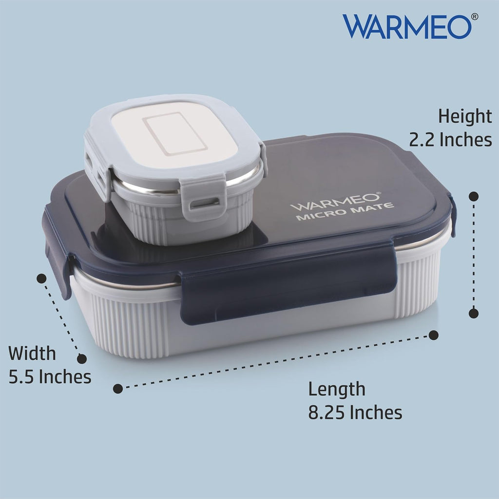 WARMEO MICROMATE Lunch Box (800ml+150 ml),Blue