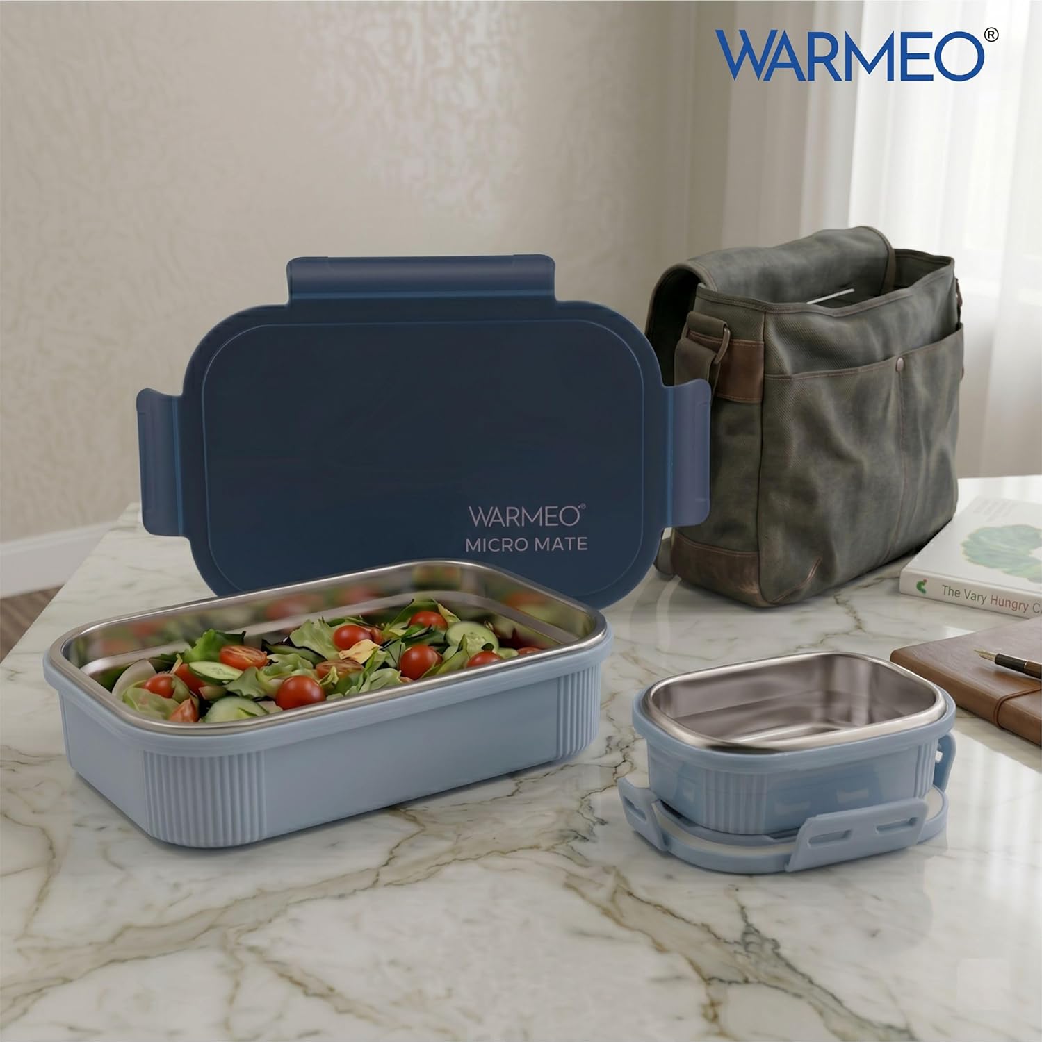 WARMEO MICROMATE Lunch Box (800ml+150 ml),Blue