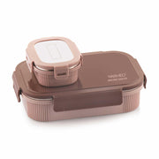 WARMEO MICROMATE Lunch Box (800ml+150 ml),Brown