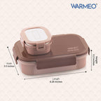 WARMEO MICROMATE Lunch Box (800ml+150 ml),Brown