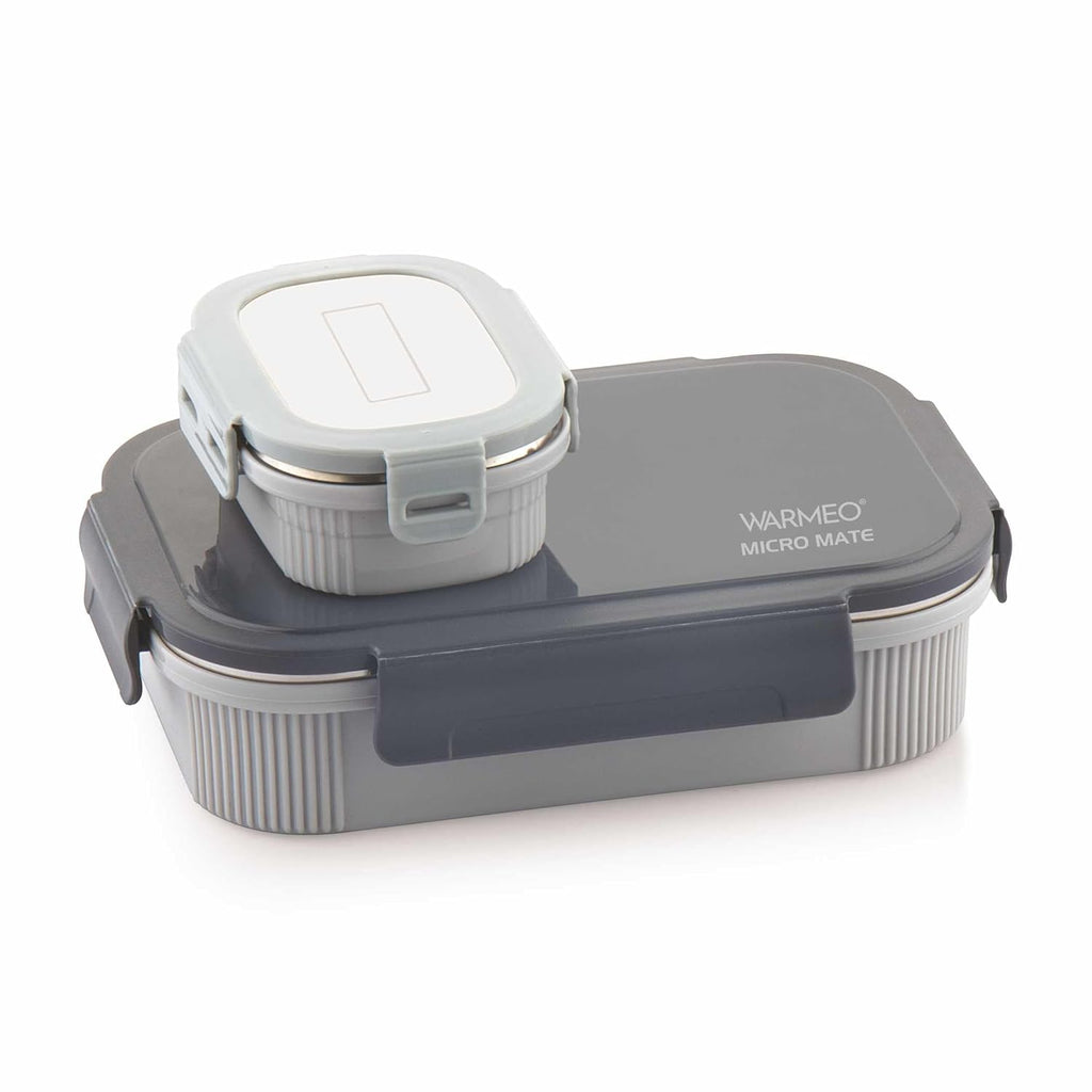 WARMEO MICROMATE Lunch Box (800ml+150 ml),Grey