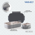 WARMEO MICROMATE Lunch Box (800ml+150 ml),Grey