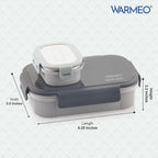 WARMEO MICROMATE Lunch Box (800ml+150 ml),Grey
