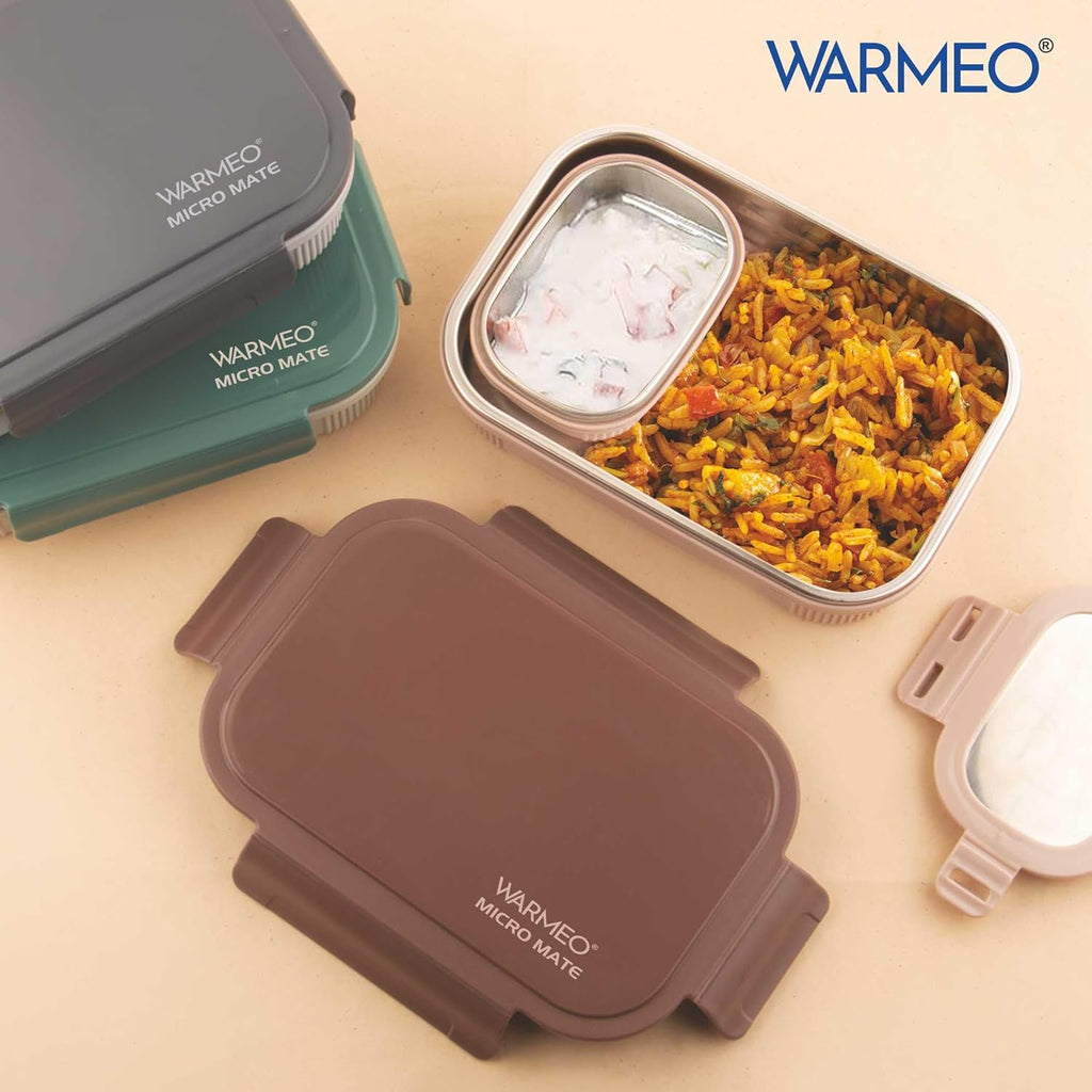 WARMEO MICROMATE Lunch Box (800ml+150 ml),Grey
