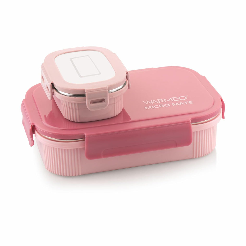 WARMEO MICROMATE Lunch Box (800ml+150 ml),Pink