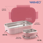 WARMEO MICROMATE Lunch Box (800ml+150 ml),Pink