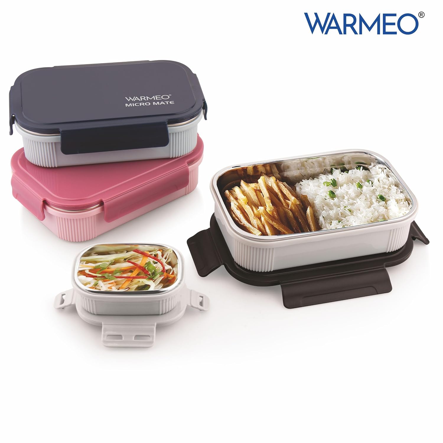 WARMEO MICROMATE Lunch Box (800ml+150 ml),Pink