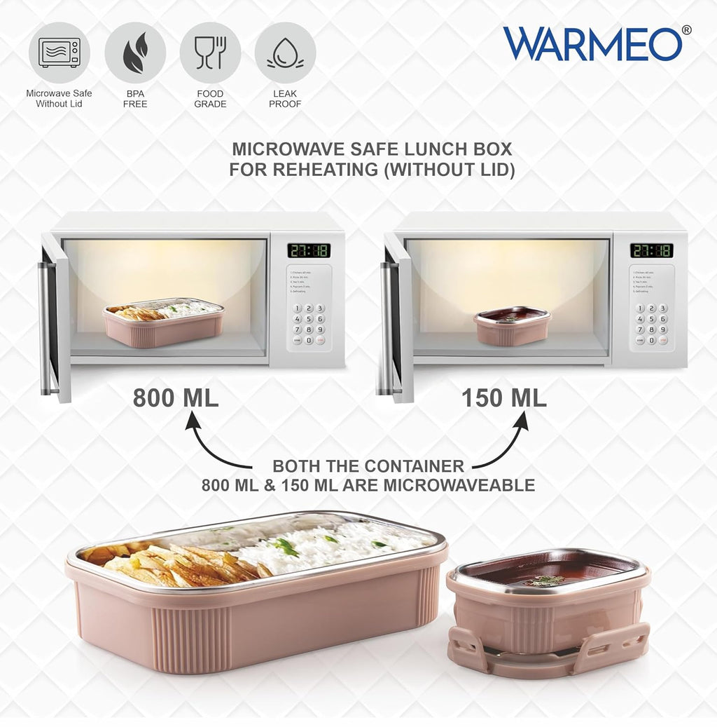 WARMEO MICROMATE Lunch Box (800ml+150 ml),Green