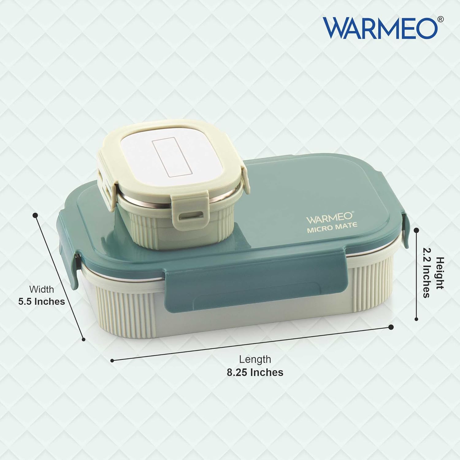 WARMEO MICROMATE Lunch Box (800ml+150 ml),Green
