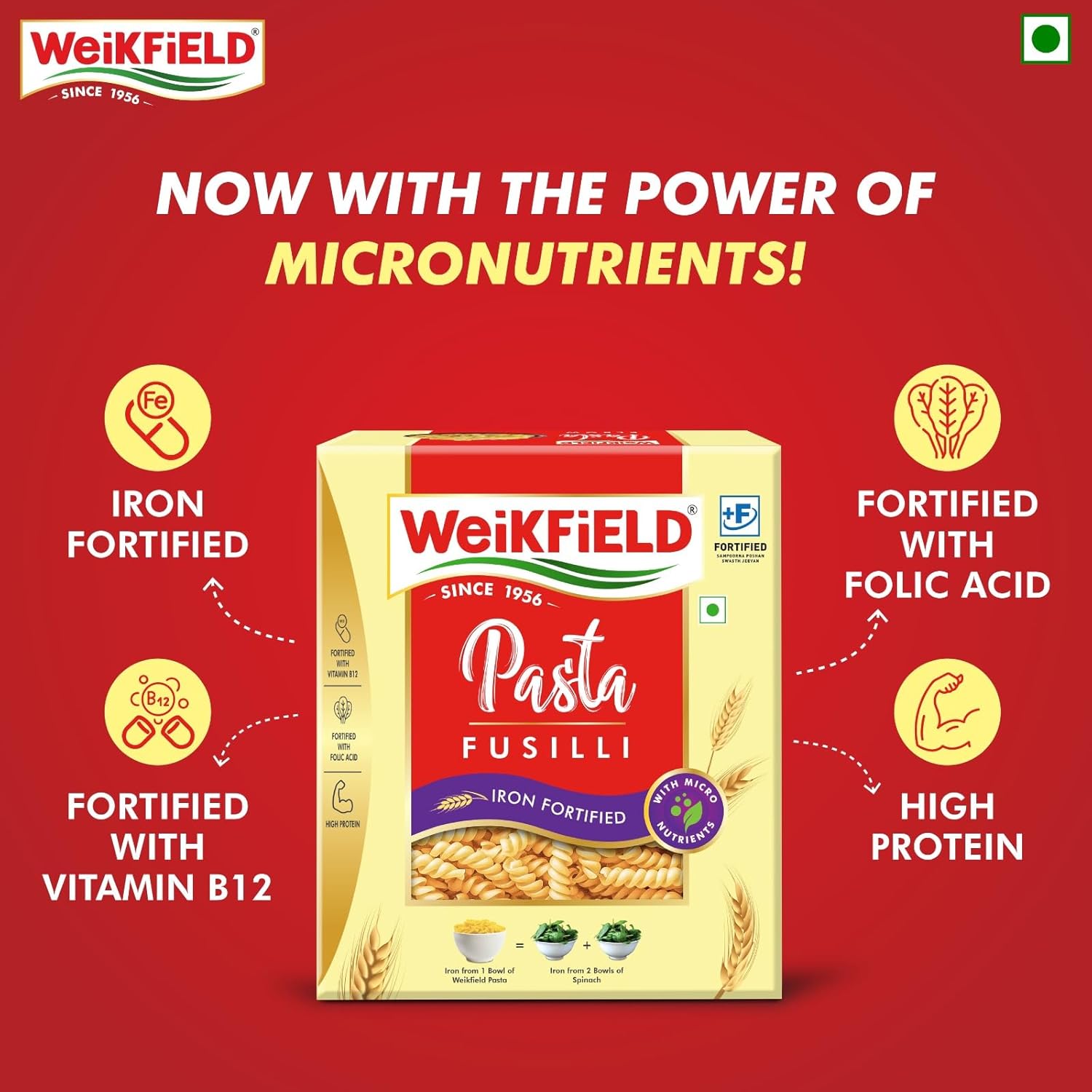 Weikfield Fusilli Pasta 400g Pouch