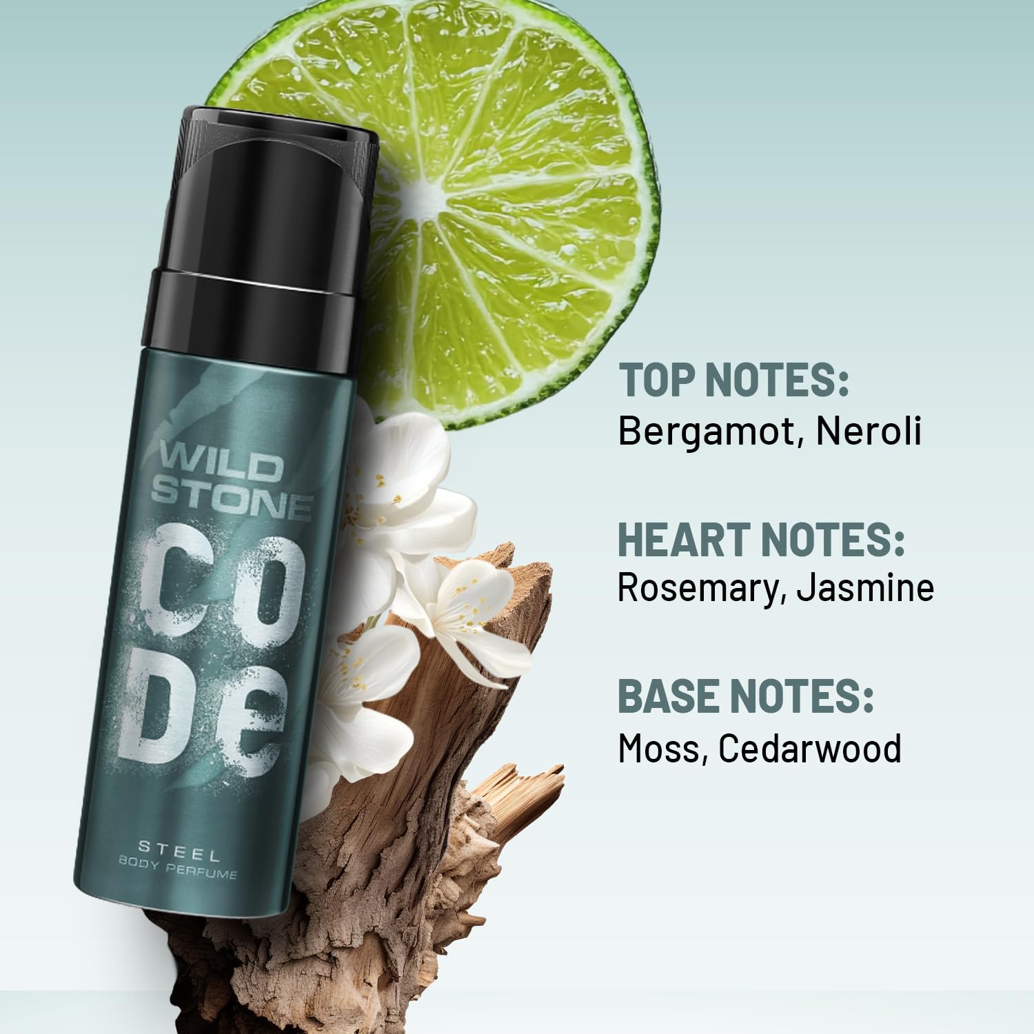 Wild Stone Code Steel Long Lasting No Gas Body Perfume For Men, 150Ml