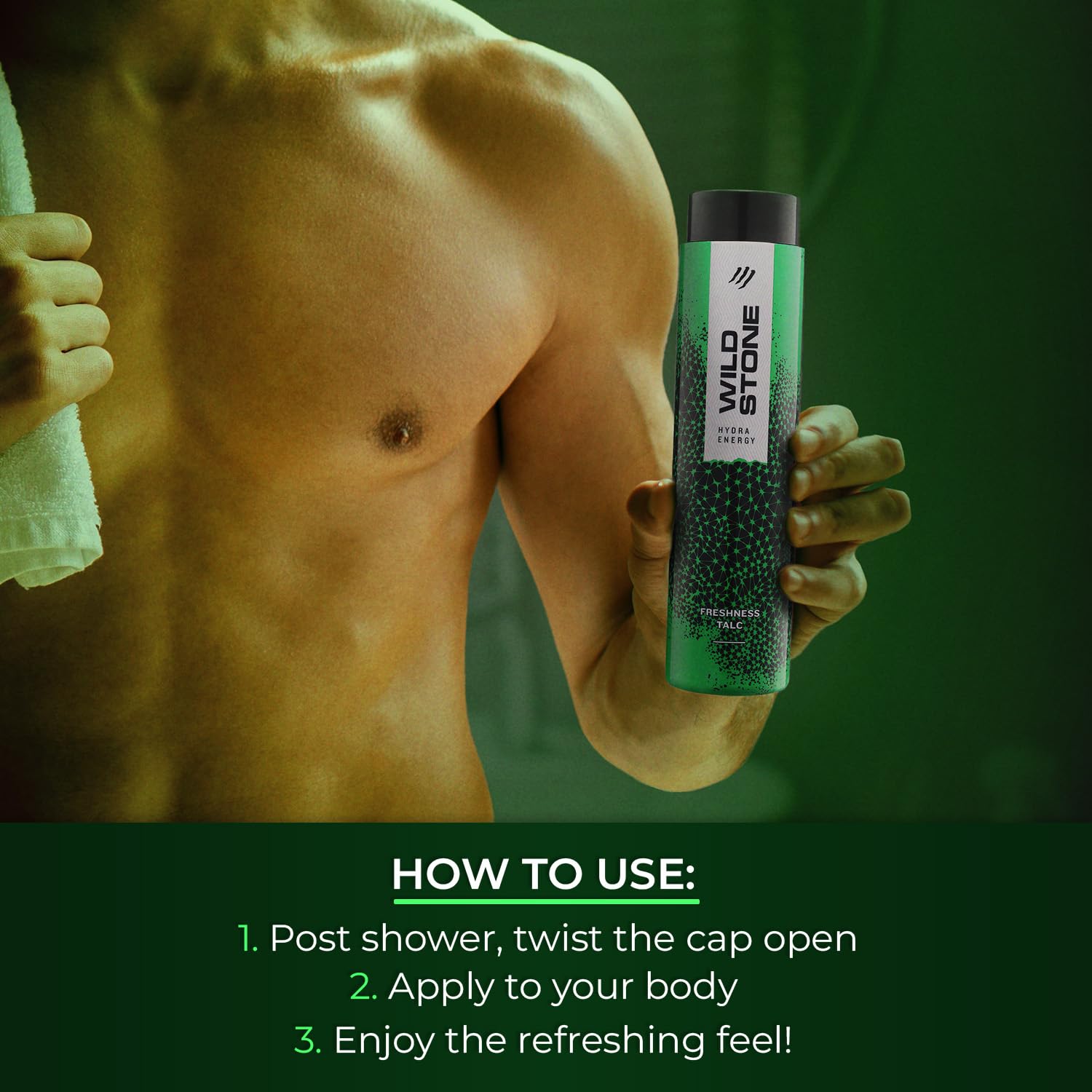 Wild Stone Hydra Energy Talcum Powder for Men, 400gm