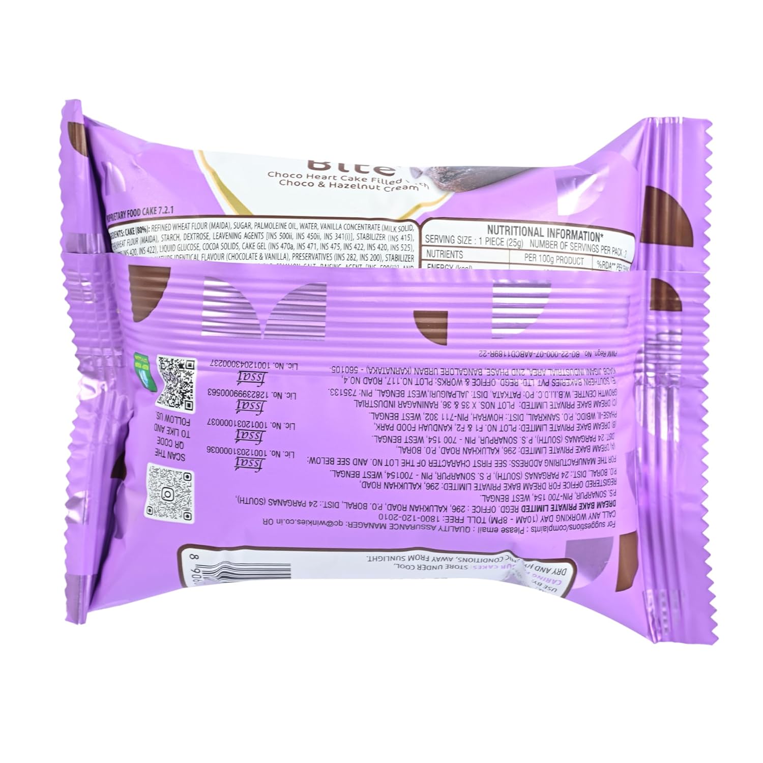 Winkies Love Bite Cake, Choco & Hazlenut, 50 gm