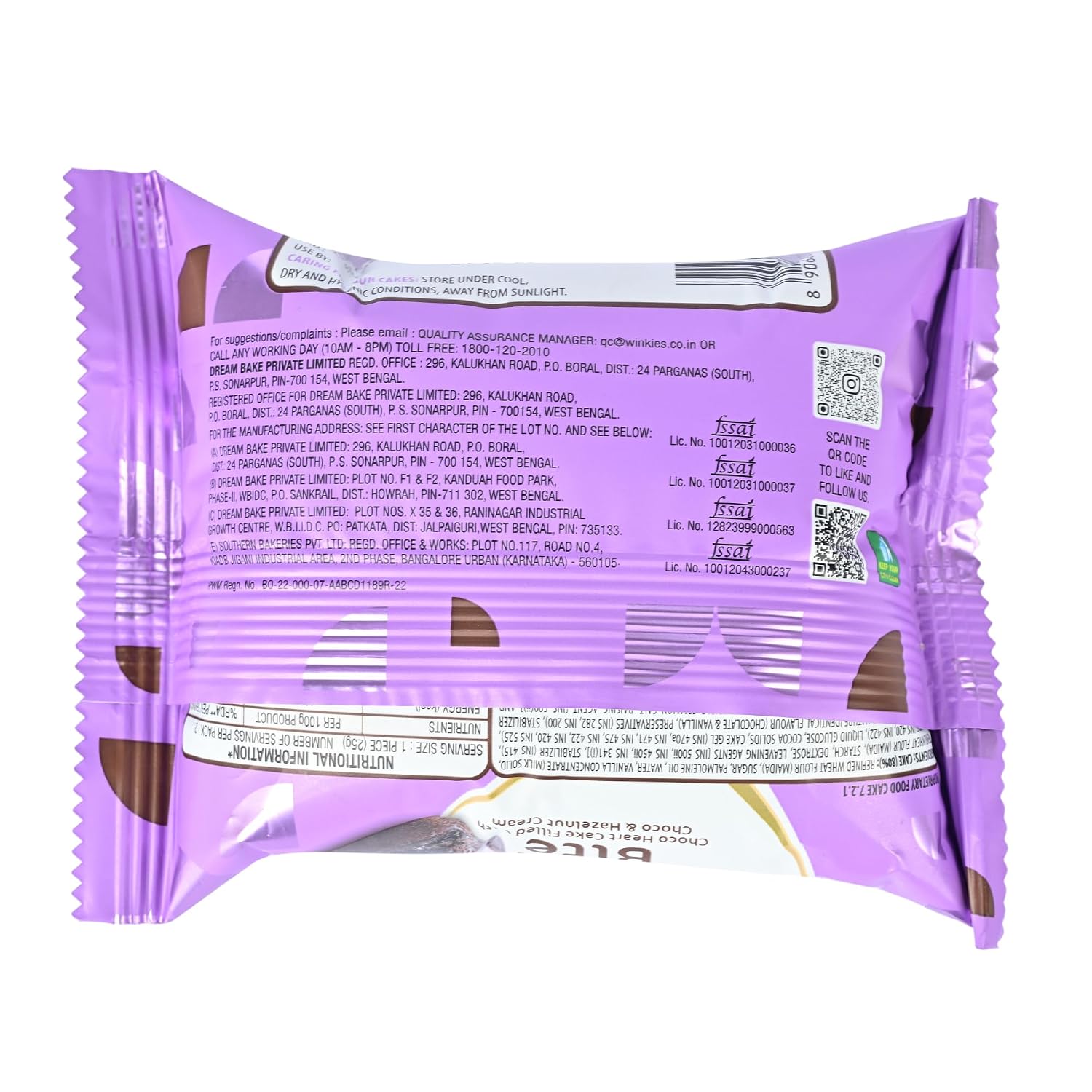 Winkies Love Bite Cake, Choco & Hazlenut, 50 gm