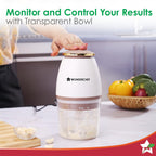 Wonderchef Nutri-chop Pearl Electric Chopper | 4 Sharp Stainless Steel Blades | 700ml | 350W