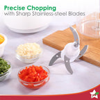Wonderchef Nutri-chop Pearl Electric Chopper | 4 Sharp Stainless Steel Blades | 700ml | 350W