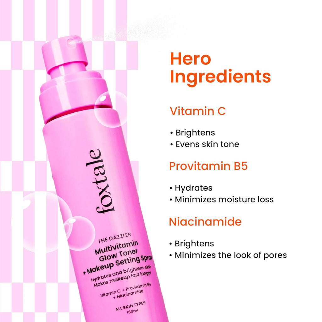 Foxtale Multivitamin Glow Toner &amp; Makeup Setting Spray with Vitamin C &amp; Niacinamide