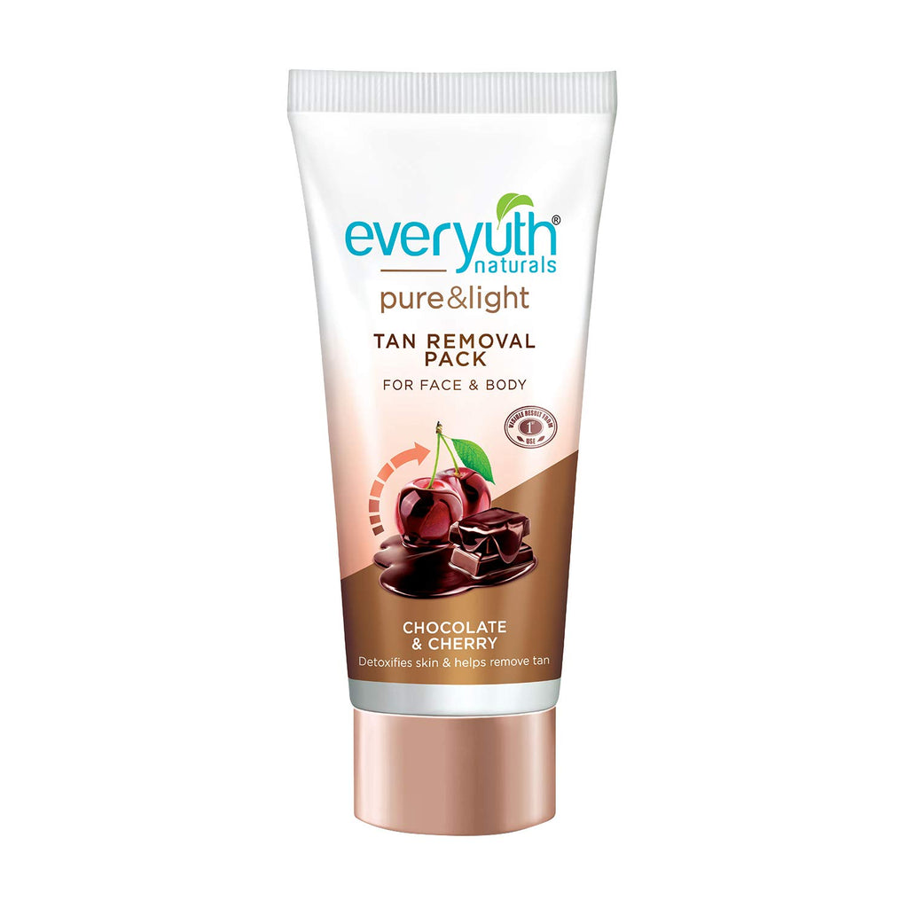 Everyuth Naturals Pure & Light Tan Removal Face Pack - Chocolate & Cherry, 50g Tube