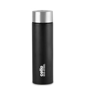 CELLO H2O Matt Stainless Steel Water Bottle For Office & Daily Use 1000 ml Black | Single Wall Freezer & Fridge Safe, Lightweight & Stylish Leakproof Rustproof Steel Water Bottle For School Gym Travel