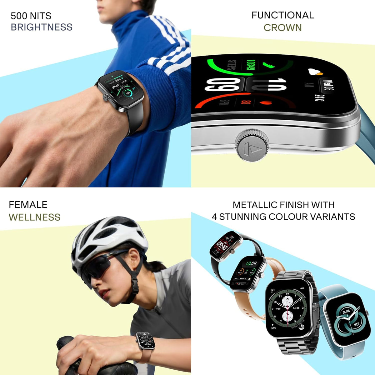 boAt Wave Sigma 3 Curv Smartwatch with 2.01” (5.33 cm) Immersive Curved Display, Metallic Finish, Functional Crown, BT Calling, Sleep, Stress, Heart Rate & SpO2 Monitoring, SOS, IP68 (Black Active)