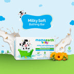 Mamaearth Milky Soft Bathing Bar For Babies - 75 g x 2 | Infused with Oats, Milk and Calendula | Gently Cleanses Skin, Keeps Skin Soft & Smooth, Mild & Gentle Formula, Dermatologically Tested
