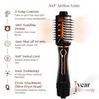 Urban Yog MakeMeeBold 3‑in‑1 Hot Air Brush + Heat Therapy Hair Mask Pack | Professional Blow Dry & Hair Repair Combo | Strengthen, Hydrate & Shine