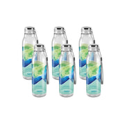 MILTON Helix 1000 Water Bottle, Set of 6, 1 Litre Each, Green, Reusable Plastic Fridge Bottle, BPA Free and Leak Proof Bottles for Travel, Work