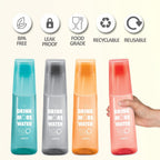 MILTON KIP SIP, Pack of 4 Water Bottles with Drinking Glass Lid, 1 Litre each, Reusable Plastic Fridge Bottle Set, BPA Free and Leak Proof Bottles for Travel, Work, Assorted