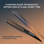 IKONIC Professional S3+ (Auburn) Hair Straightener with ION Technology to Reduce Frizz, 1" Ceramic Floating Plate, LED Display, 360° Swivel Cord for Women