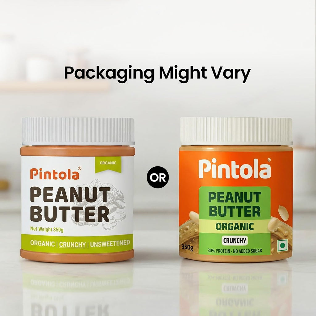 Pintola Organic Unsweetened Peanut Butter Crunchy 350g