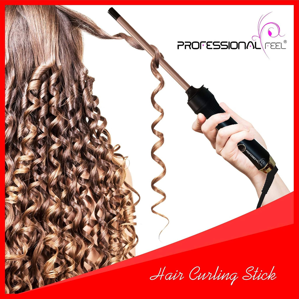Professional Feel Hair Curler For Women- Electric Curling Wand [Curling The Hair Without Damage ] Electric Hair Curler (Barrel Diameter: 9 mm)