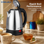Bajaj KTX 1.8 Litre DLX Electric Kettle | 1350 Watts Kettle with Stainless Steel Body | Cordless Operation | Auto Shut-off Mechanism | 2-Yr Warranty 【Black】