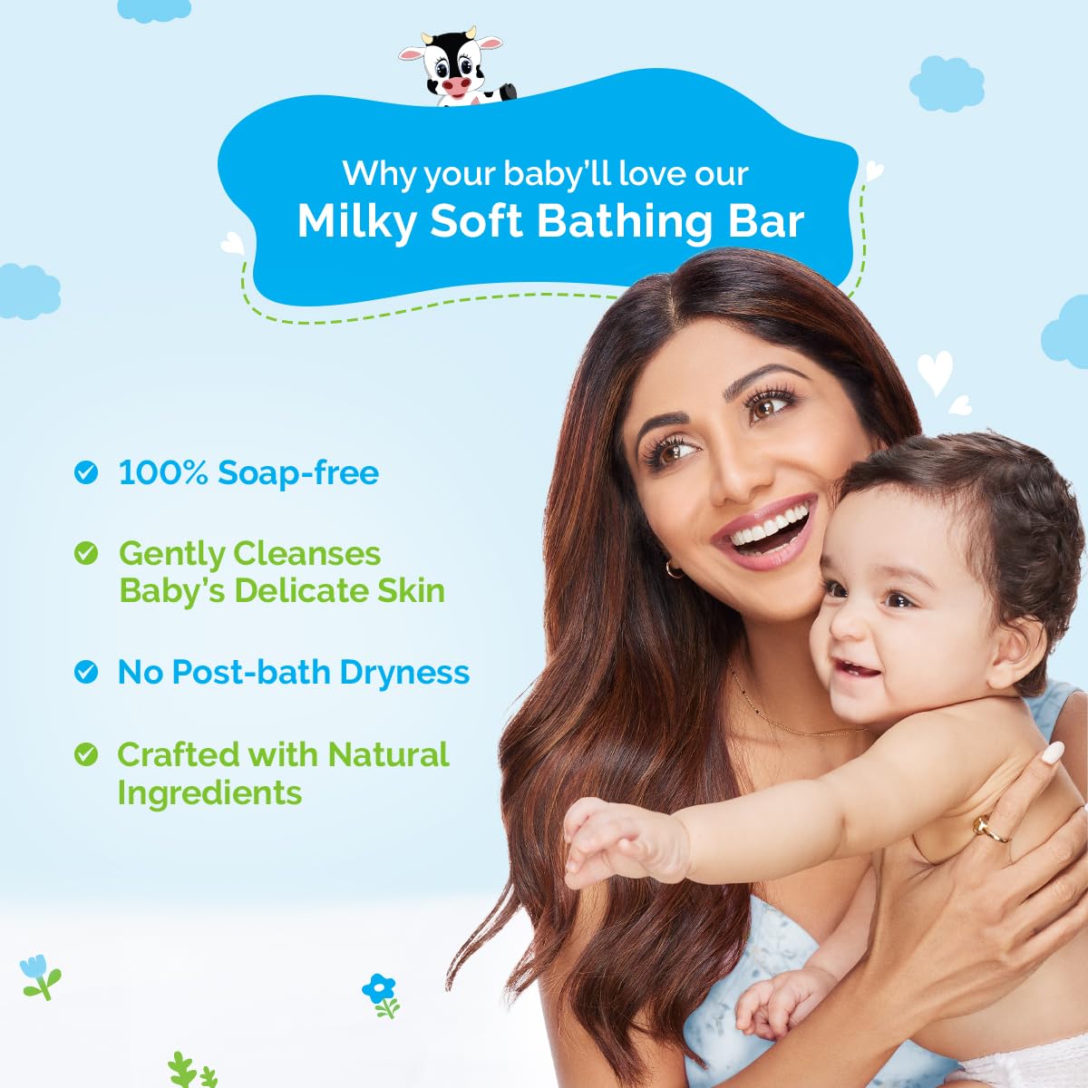 Mamaearth Milky Soft Bathing Bar For Babies - 75 g x 2 | Infused with Oats, Milk and Calendula | Gently Cleanses Skin, Keeps Skin Soft & Smooth, Mild & Gentle Formula, Dermatologically Tested