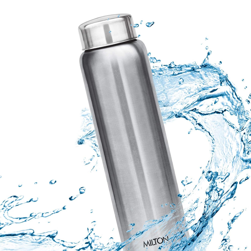 MILTON Aqua 1000 Stainless Steel Water Bottle, 1 pc, 950 ml, Silver (Pack of 2)
