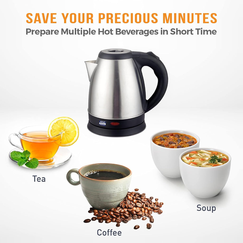 Kent Vogue 1.8Litre Electric Kettle(Stainless steel), Silver, MEDIUM (16088)