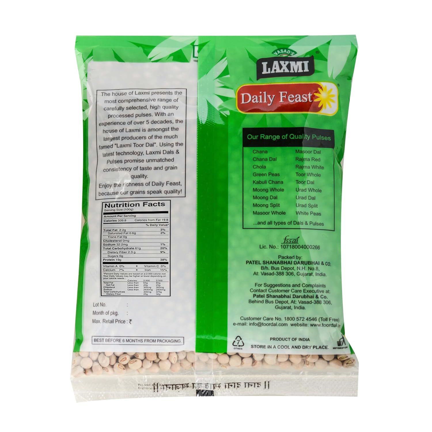 Laxmi Daily Feast 2KG Whole Toor