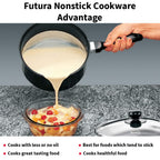 Hawkins Futura 3 Litre Saucepan, Non Stick Sauce Pan with Glass Lid, Small Sauce Pan, Black (NS30G)