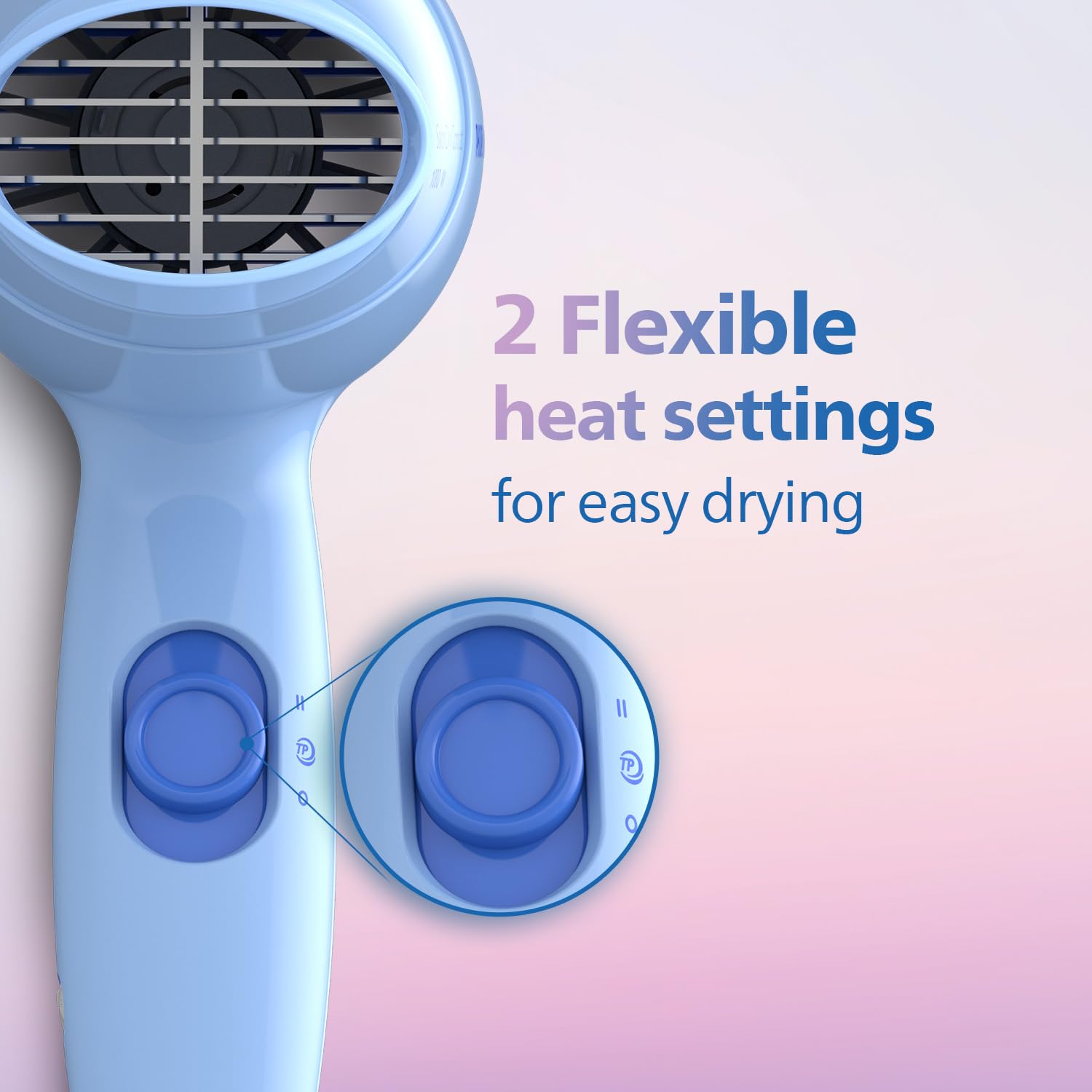 Philips India's No.1 Hair Styling Brand -Hair Dryer 1000W |Blow Dry for Men & Women | 2 Heat Settings| ThermoProtect tech |Travel-Friendly, Quick Dry, Frizz Control | For Indian Hair | HP8100/60 Blue