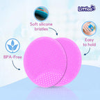 Littloo Baby Cradle Cap Brush & Scalp Massager Pink (Pack of 2) | Ultra-Soft Silicone Bristles | Safe from Birth | Gentle Scalp Care for Newborns & Toddlers | Easy to Clean