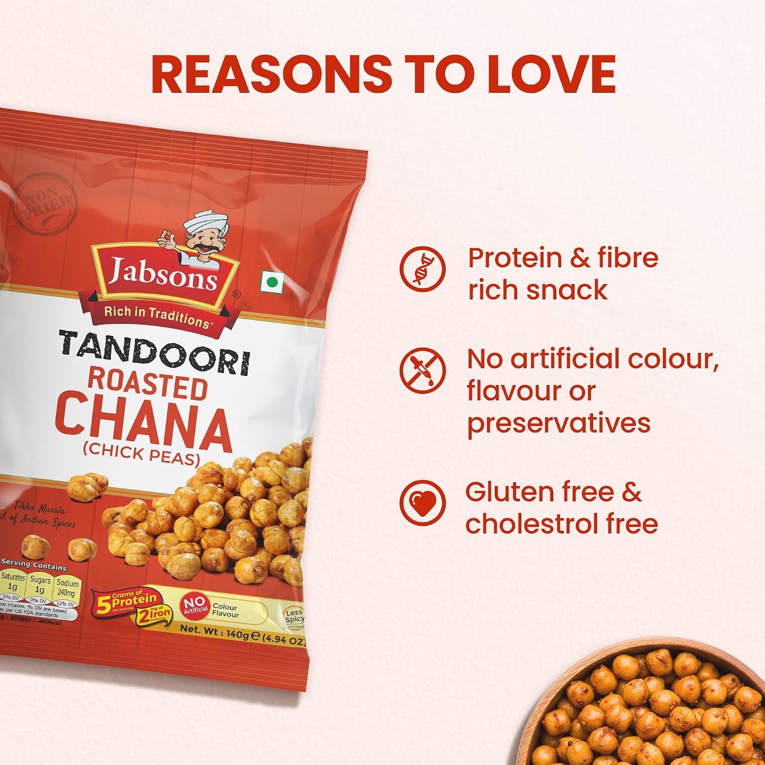 Jabsons Roasted Chana Tandoori – 140g