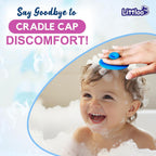 Littloo Baby Cradle Cap Brush & Scalp Massager Pink (Pack of 2) | Ultra-Soft Silicone Bristles | Safe from Birth | Gentle Scalp Care for Newborns & Toddlers | Easy to Clean