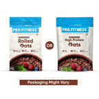 Pro.Fitness 27g High Protein Oats (By MyFitness) | Dark Chocolate Oats with Almonds, Pumpkin Seeds and Raisin | Chocolate Rolled Oats with Jaggery - No Refined Sugar | Breakfast Cereals (Pack of 2)