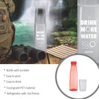 MILTON KIP SIP, Pack of 4 Water Bottles with Drinking Glass Lid, 1 Litre each, Reusable Plastic Fridge Bottle Set, BPA Free and Leak Proof Bottles for Travel, Work, Assorted