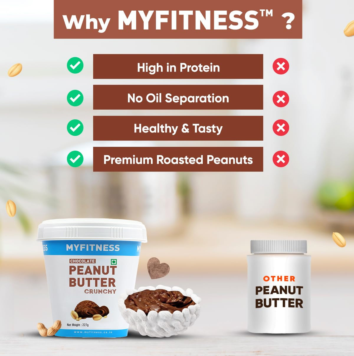 MYFITNESS Peanut Butter Chocolate Spread Crunchy 227g