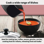Hawkins Futura 3 Litre Saucepan, Non Stick Sauce Pan with Glass Lid, Small Sauce Pan, Black (NS30G)